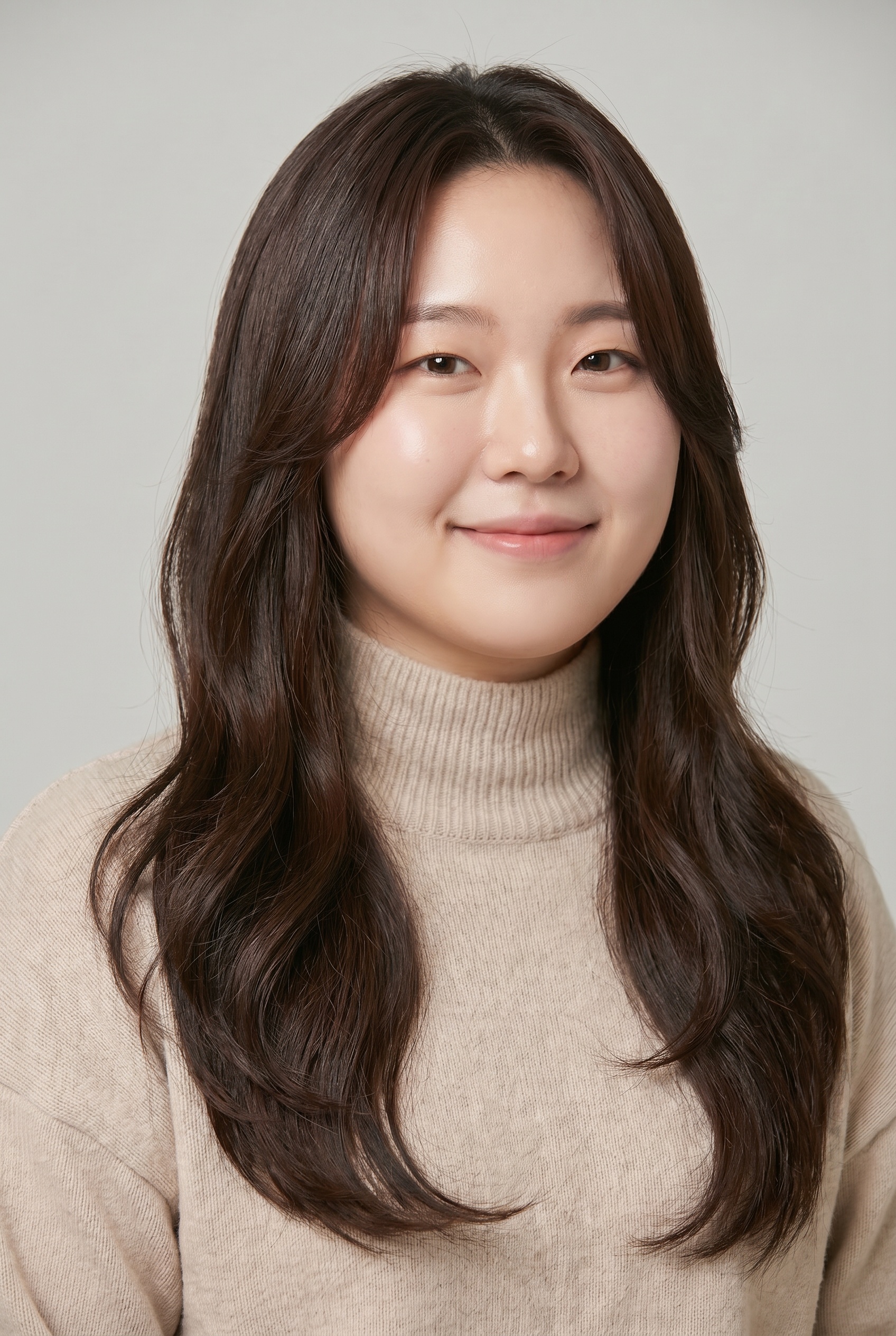둥근 얼굴형 어울리는 헤어스타일 적용 후