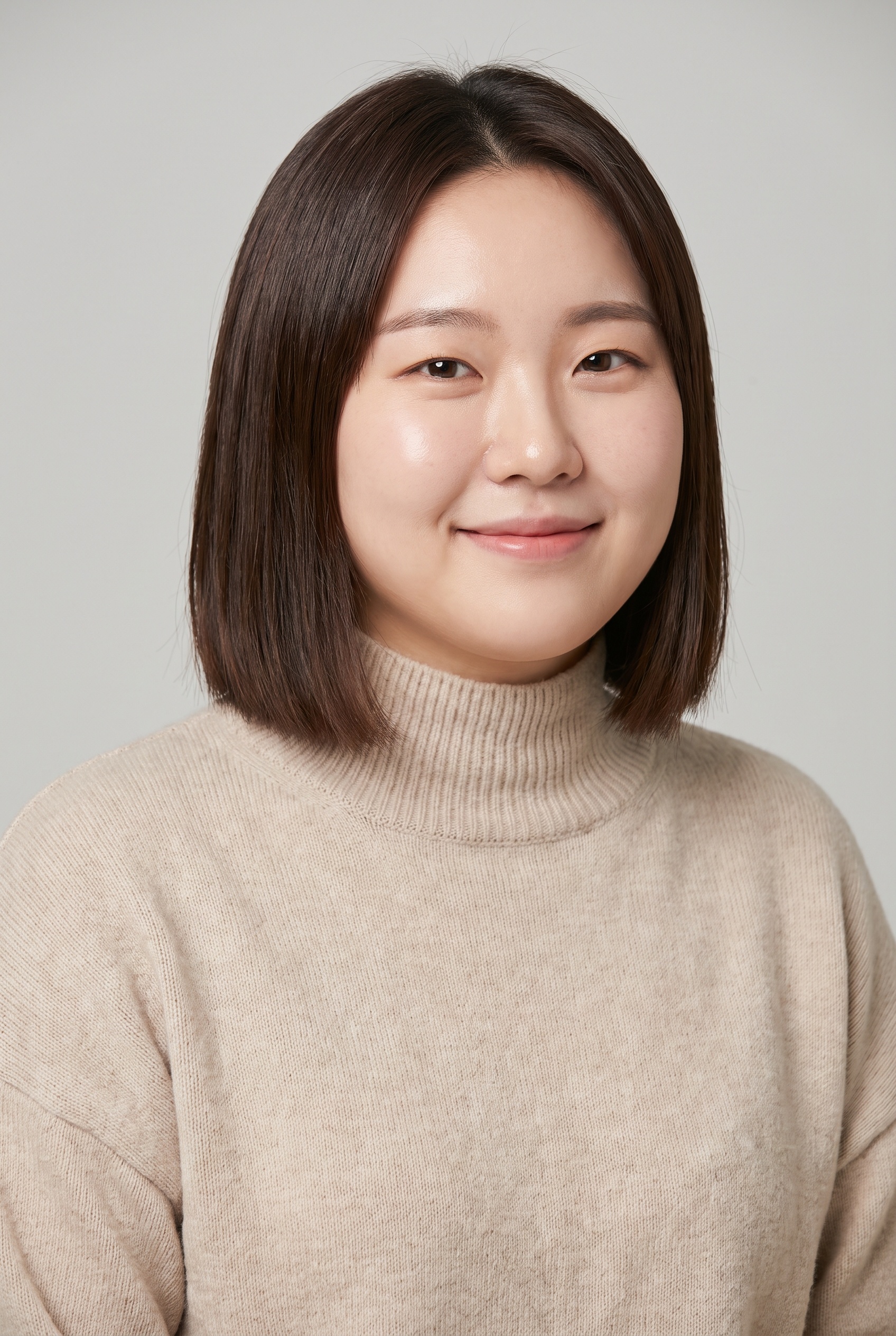 둥근 얼굴형 어울리는 헤어스타일 적용 전