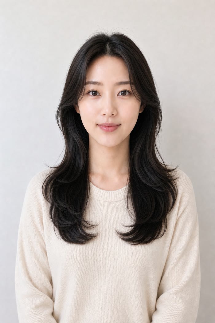 긴 얼굴형 어울리는 헤어스타일 적용 후