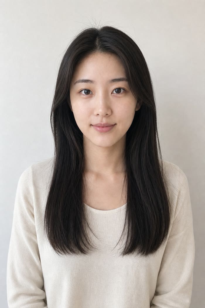 긴 얼굴형 어울리는 헤어스타일 적용 전
