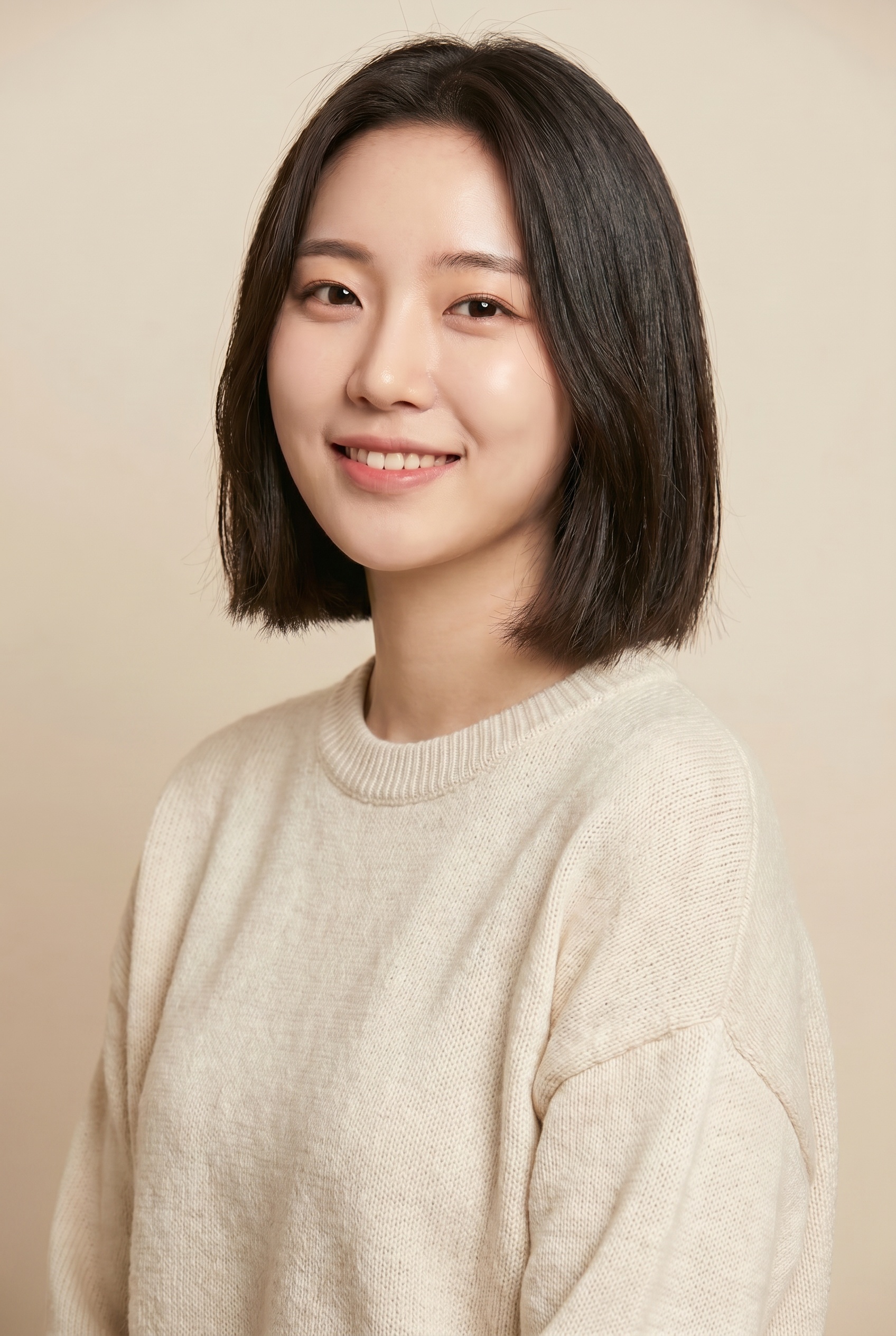 단발 어울리는 얼굴형 적용 후